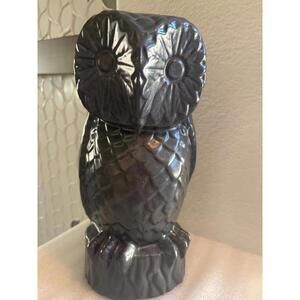 Anthropomorphic￼ Barn Owl Ceramic Figuine 12 Inch West Elm Gray-Blue